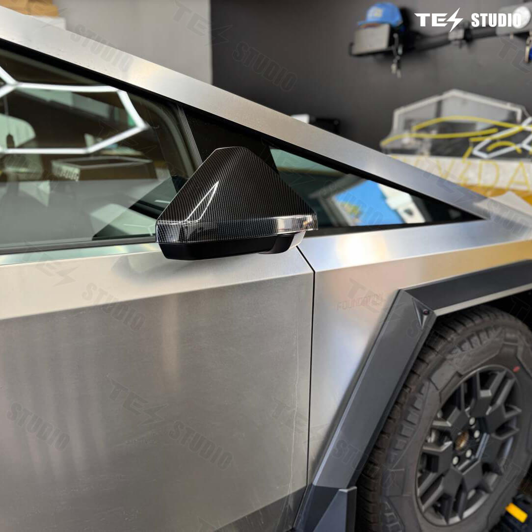 Tesstudio Carbon Fiber Side View Mirror Covers for Tesla Cybertruck