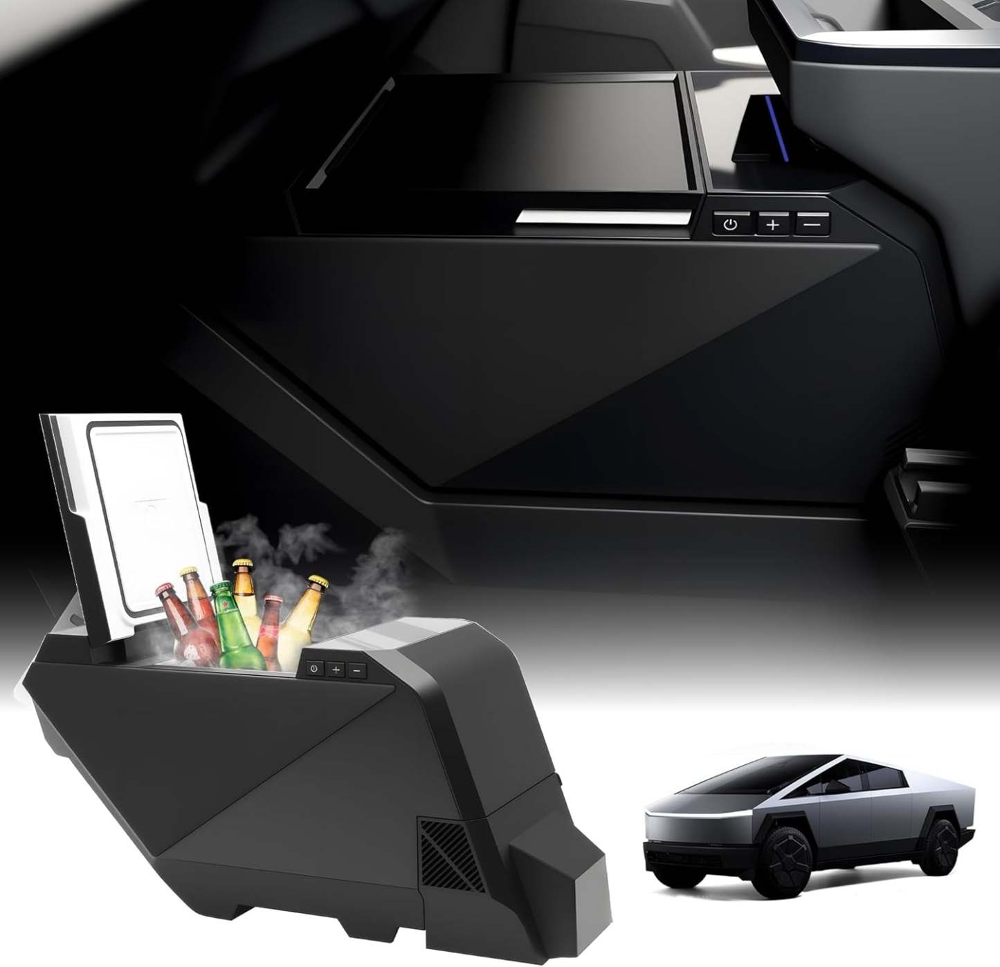 Tesstudio Tesla Cybertruck Cooler Cybertruck Fridge 18L Center Console Floor Refrigerator
