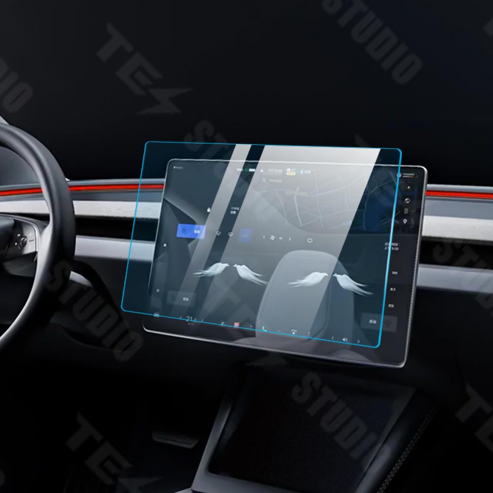 Tesstudio Tesla Model 3 Highland Tempered Glass Screen Protector Set for Front & Rear Displays