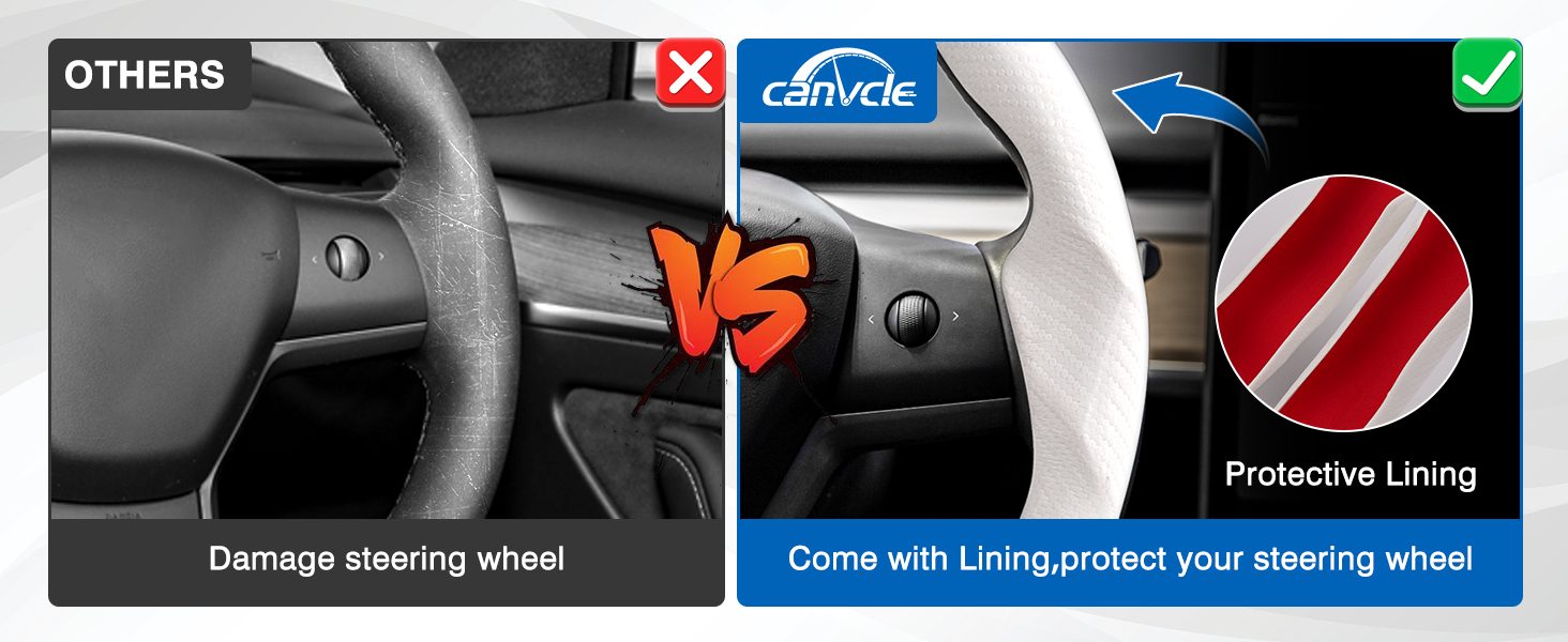 carbon fiber steering wheel covers segment car wheel protector trim wrap tesla model y 3 auto parts