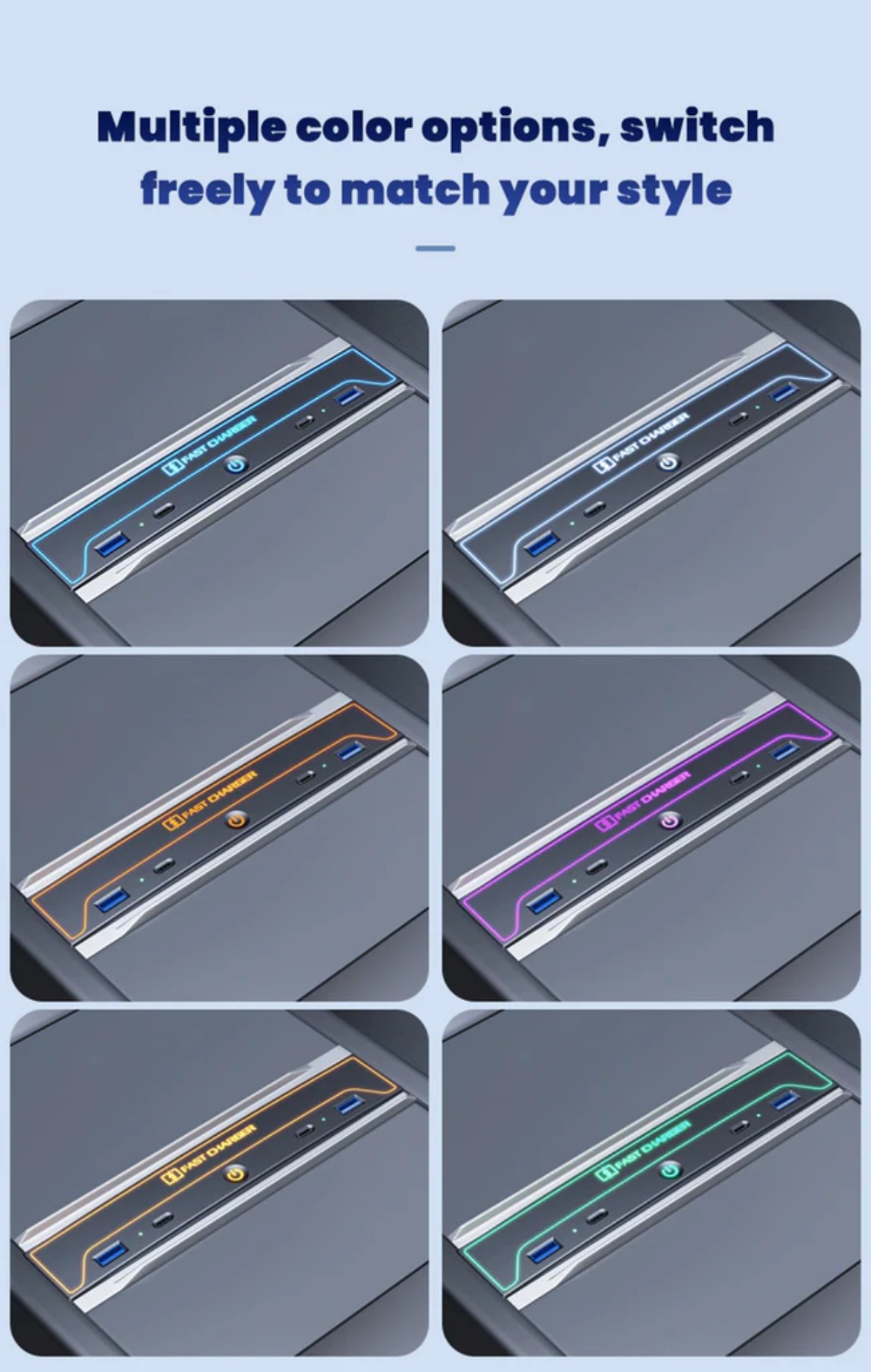 Tesla Model 3 Highland Center Console USB Hub Docking Station Fast Charger With Dynamic Ambient Light Tesstudio?