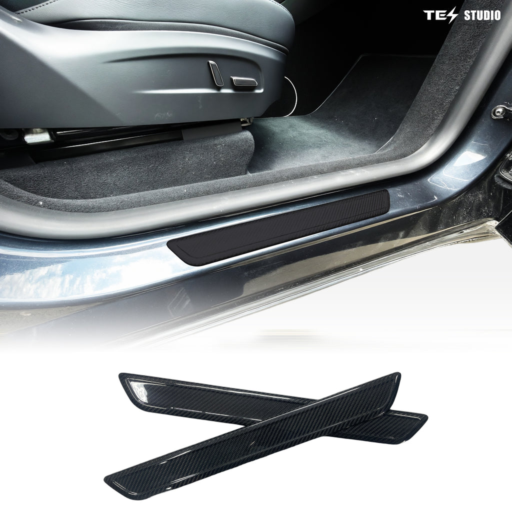 Tesla Model Y Juniper Door Sill Protector Door Sill Threshold Scuff Plate Trim Tesstudio? 4Pcs