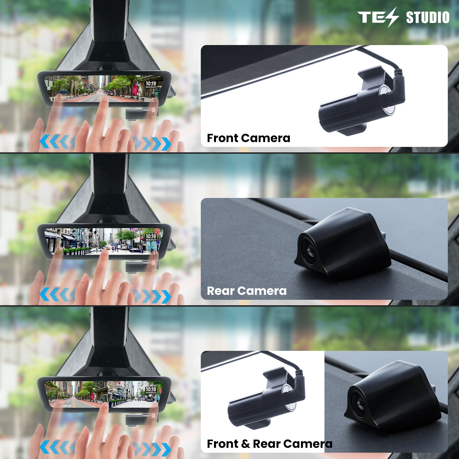 Tesla Cybertruck Streaming Rearview Mirror S8 Plus Front And Rear Dual Recording Digital APP Version Tesstudio?