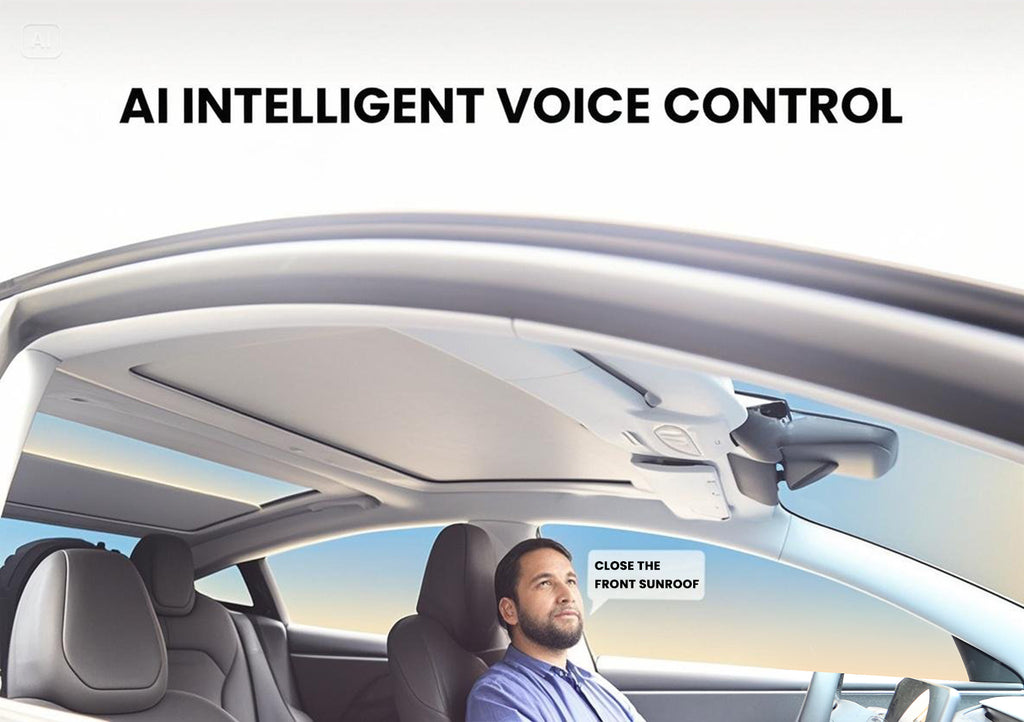 Tesla Model 3/ 3 Highland Power Sunshade Voice & Gesture Controlled Electric Sun Shade Tesstudio?