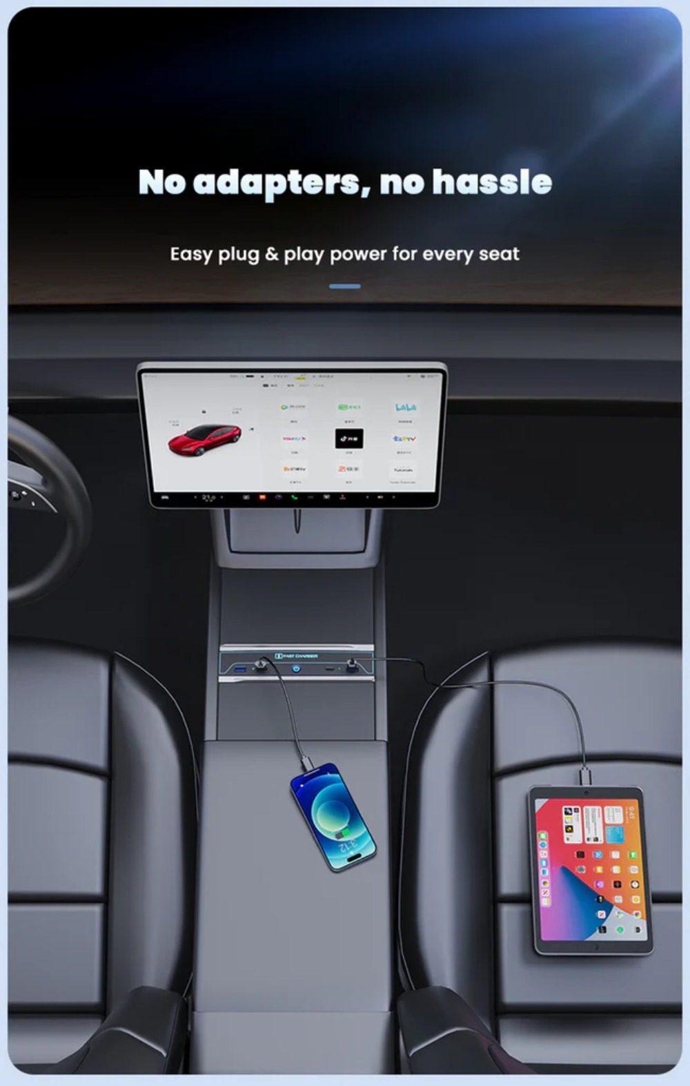 Tesla Model 3 Highland Center Console USB Hub Docking Station Fast Charger With Dynamic Ambient Light Tesstudio?