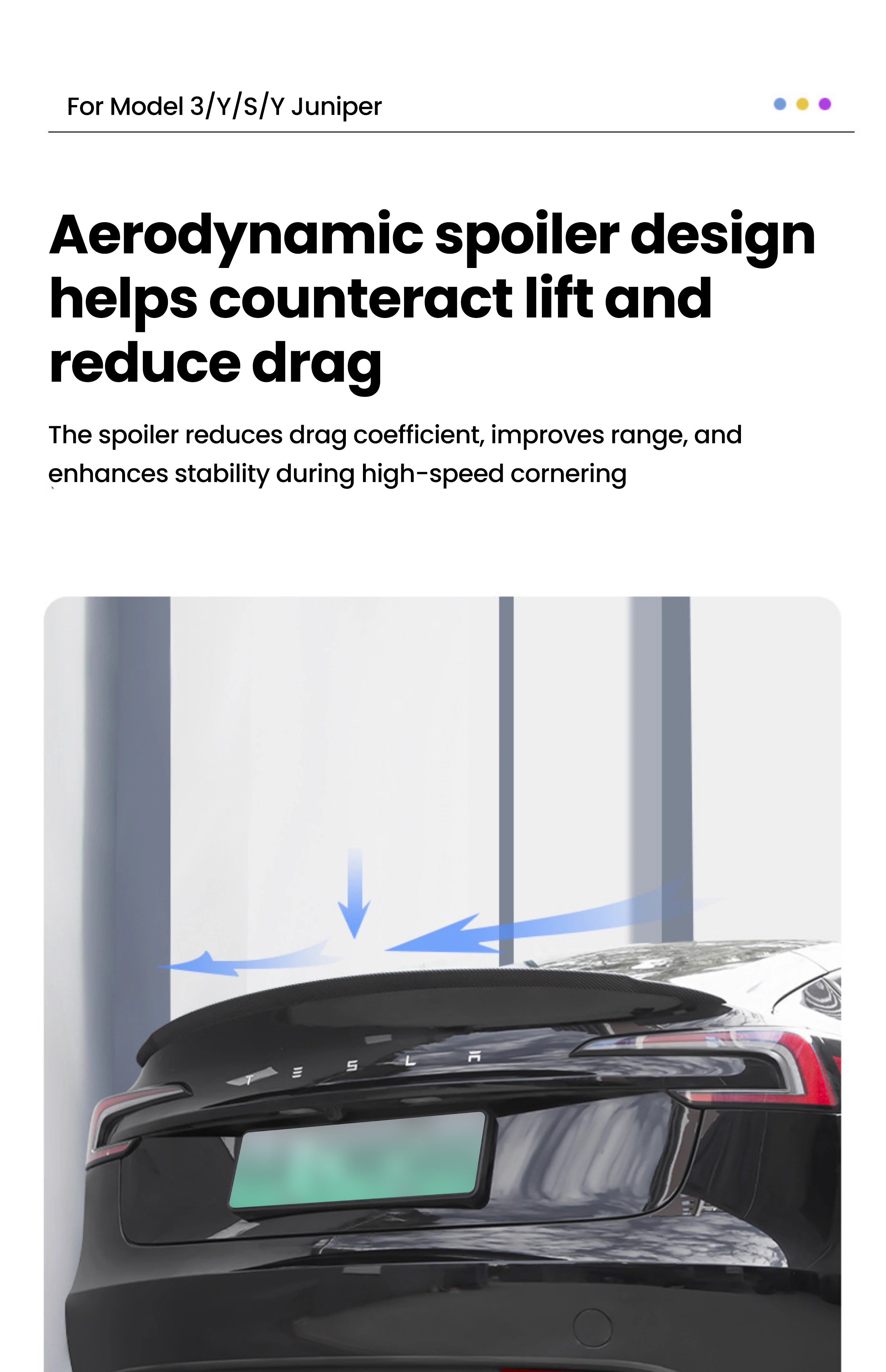 Tesla Model 3/Y/S  Model Y Juniper Real Carbon Fiber Tail Spoiler Wing Tesstudio?