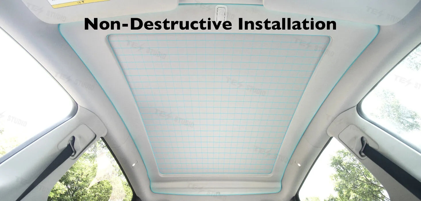 Tesla Model Y Power Sunshade Voice-Controlled Electric Sunshade Tesstudio&reg; - Double Button
