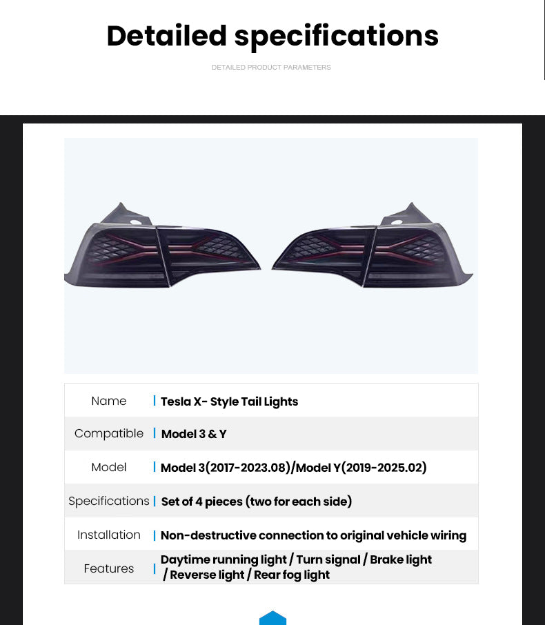 Tesla Model 3 Model Y Taillights Rear Lamp Assembly LED X-Style Tail lights Tesstudio?