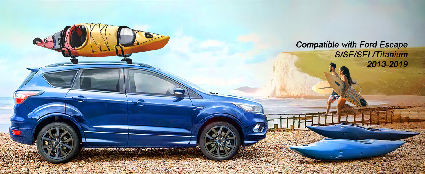 Roof Rack Cross Bars 220lb For Ford Escape 2013 - 2019 Rooftop Black Carrier Luggage