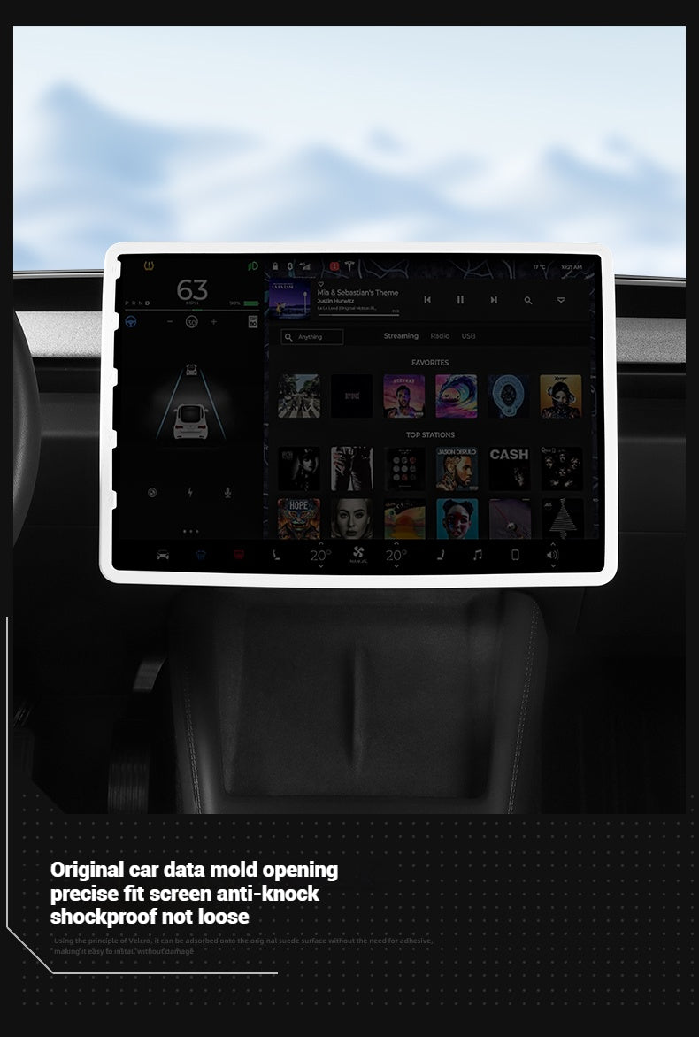 Tesla Interior Accessories Model 3 Highland Model Y Juniper Silicone Central Screen Protector Frame Tesstudio?