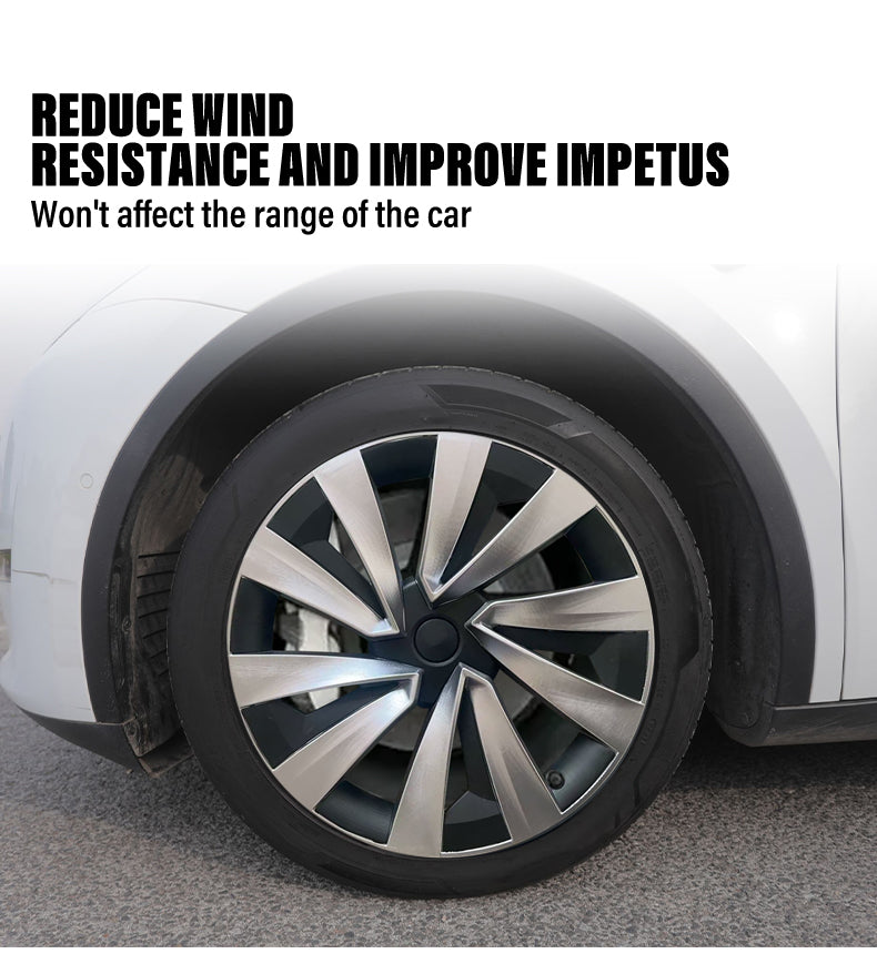 Tesla Model Y Juniper X Style 19" YB Turbine Wheel Covers Tesla Black Hub Caps Tesstudio?