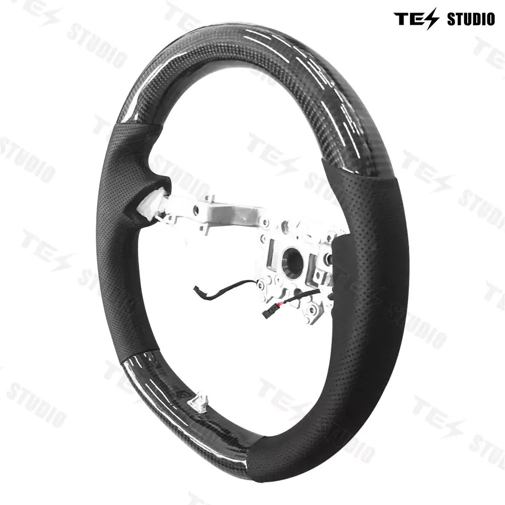 Tesstudio Model 3 Highland Round Carbon Fiber Design Sport Steering Wheel