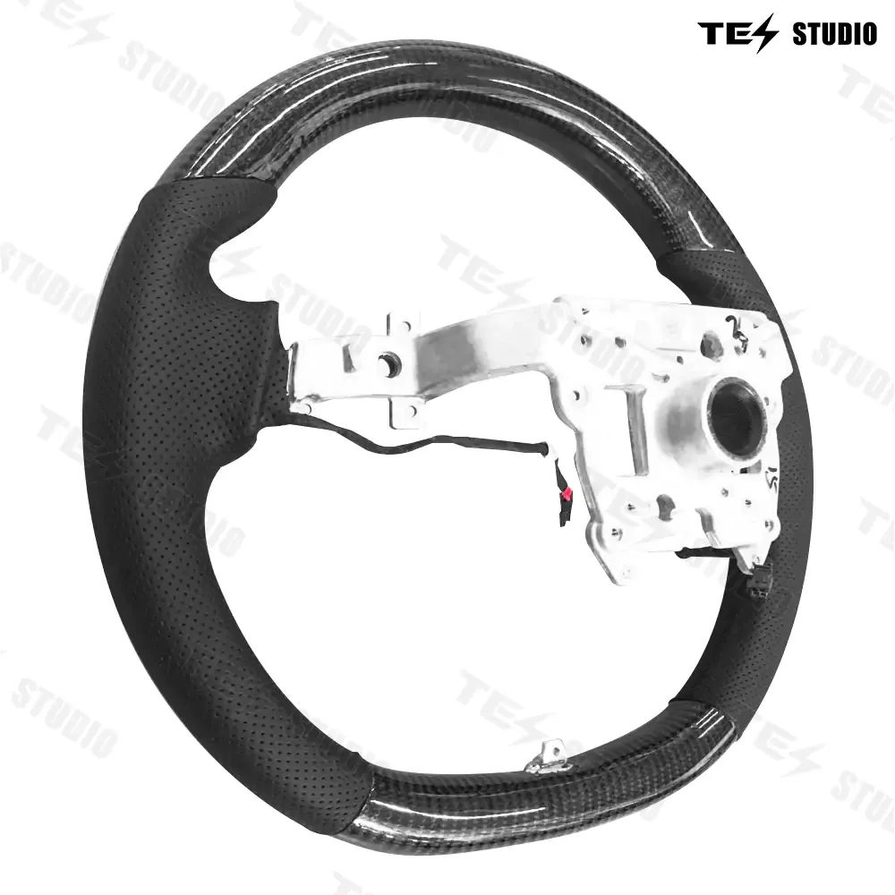 Tesstudio Model 3 Highland Round Carbon Fiber Design Sport Steering Wheel