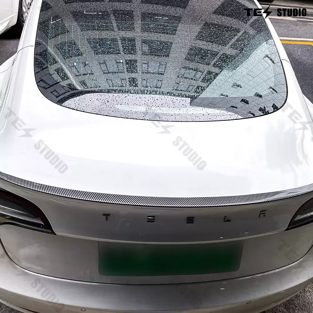 Tesstudio Tesla Model 3 Highland Spoiler Performance OEM Style - Dry Carbon Fiber Exterior Mods