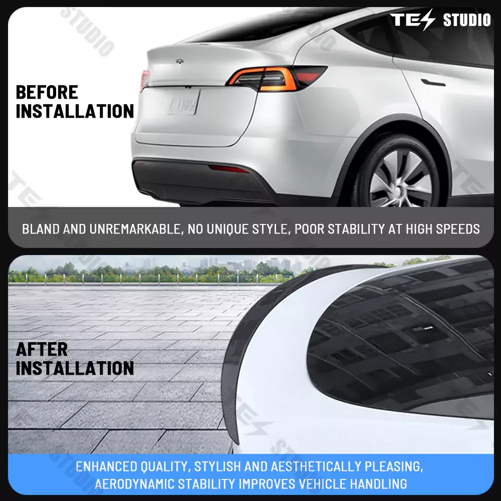 Tesstudio Tesla Model 3 Highland Spoiler Performance OEM Style - Dry Carbon Fiber Exterior Mods