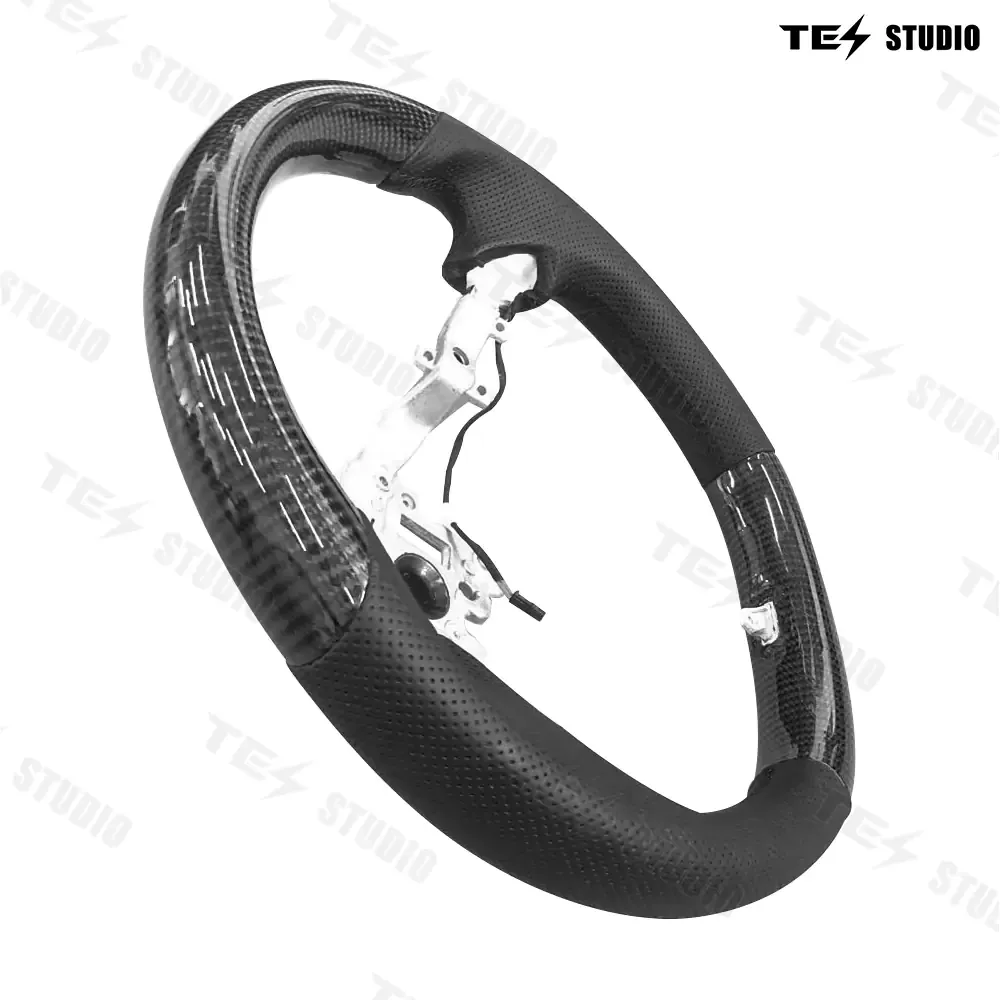 Tesstudio Model 3 Highland Round Carbon Fiber Design Sport Steering Wheel