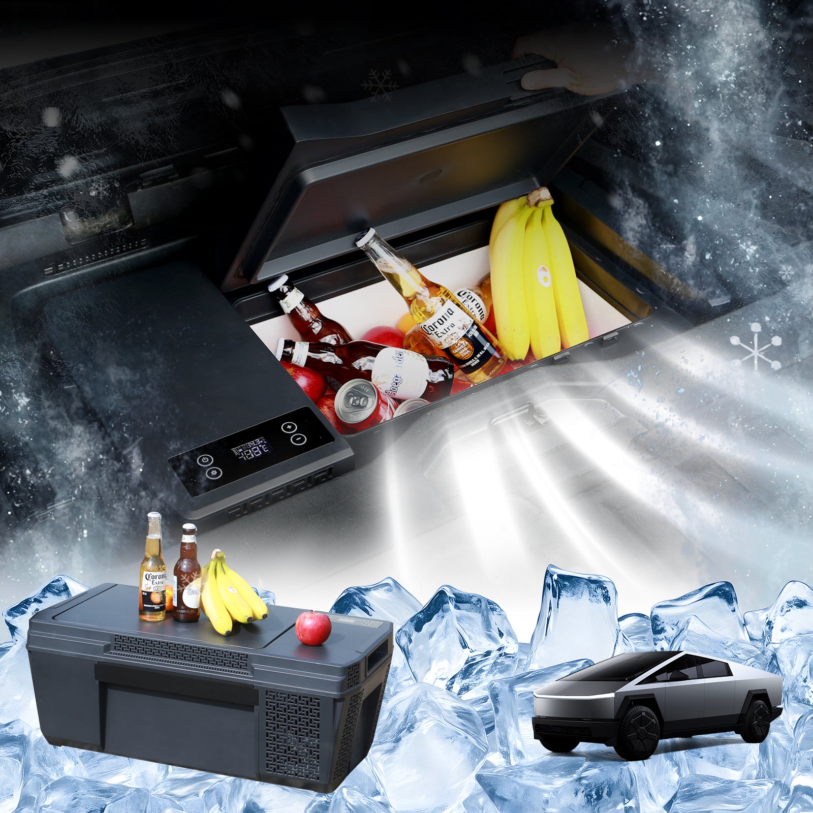 Compatible with Tesla Cybertruck Trunk Refrigerator 25L with APP Control Outdoor Camping Fridge