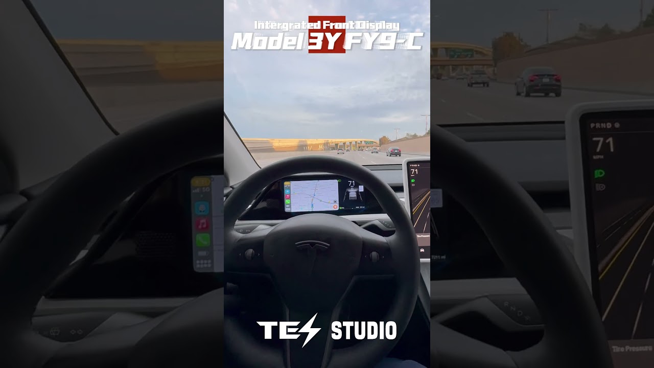 Tesstudio FY9-C Smart Dashboard Display with Camera for Tesla Model 3/Y (Inspired by Model S/X Design)