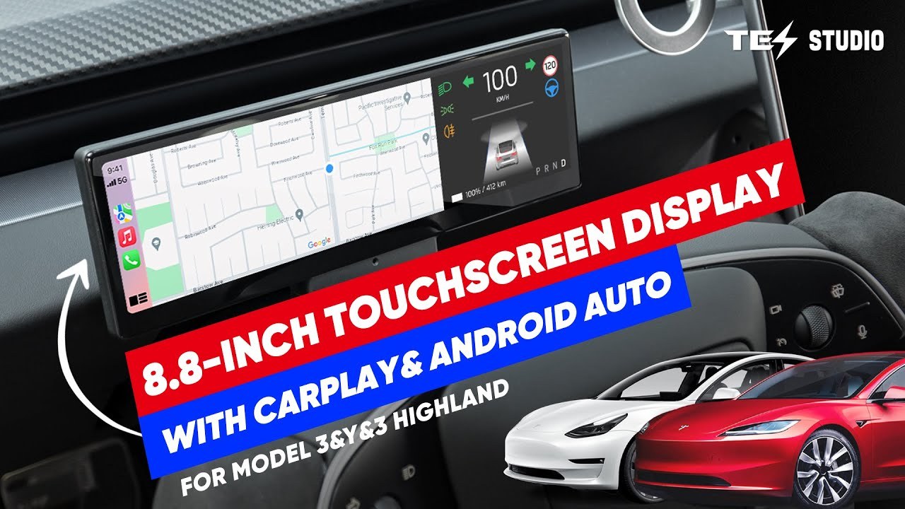 Tesstudio 8.8-Inch Touch Screen Dashboard Display for Tesla Model 3/Y