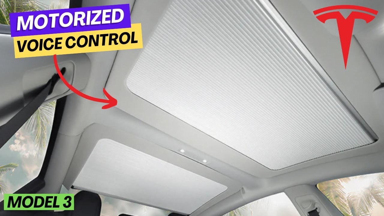 Voice Control Retractable Roof Sunshade for Tesla Model 3/Highland 3