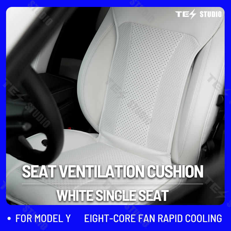 Tesstudio Tesla Ventilated Seat Cover - Black and White, Single/Double Seat Options