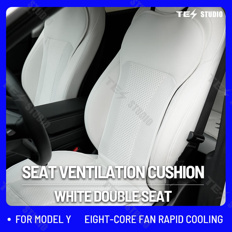 Tesstudio Tesla Ventilated Seat Cover - Black and White, Single/Double Seat Options