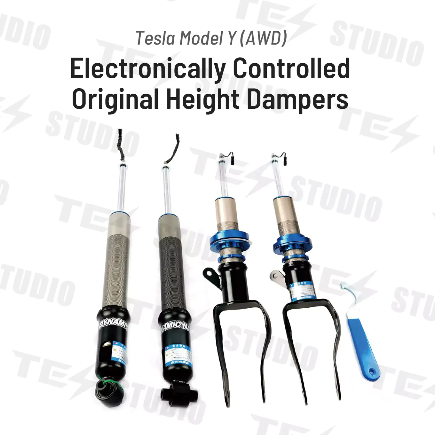 Tesstudio Tesla Model Y Electric Control Coilovers - Adjustable and Ac