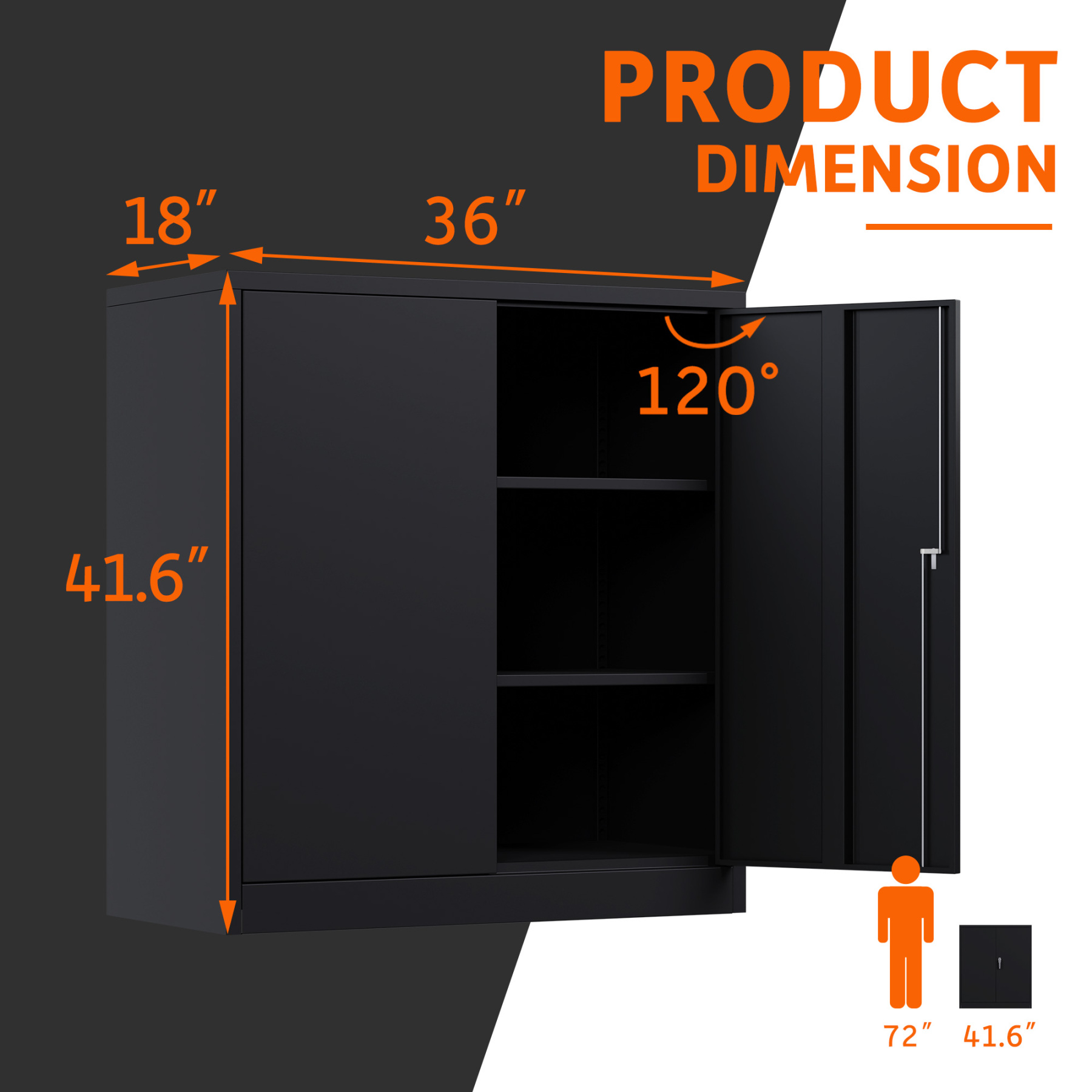 Industrial Lockable Storage Cabinet With Shelves