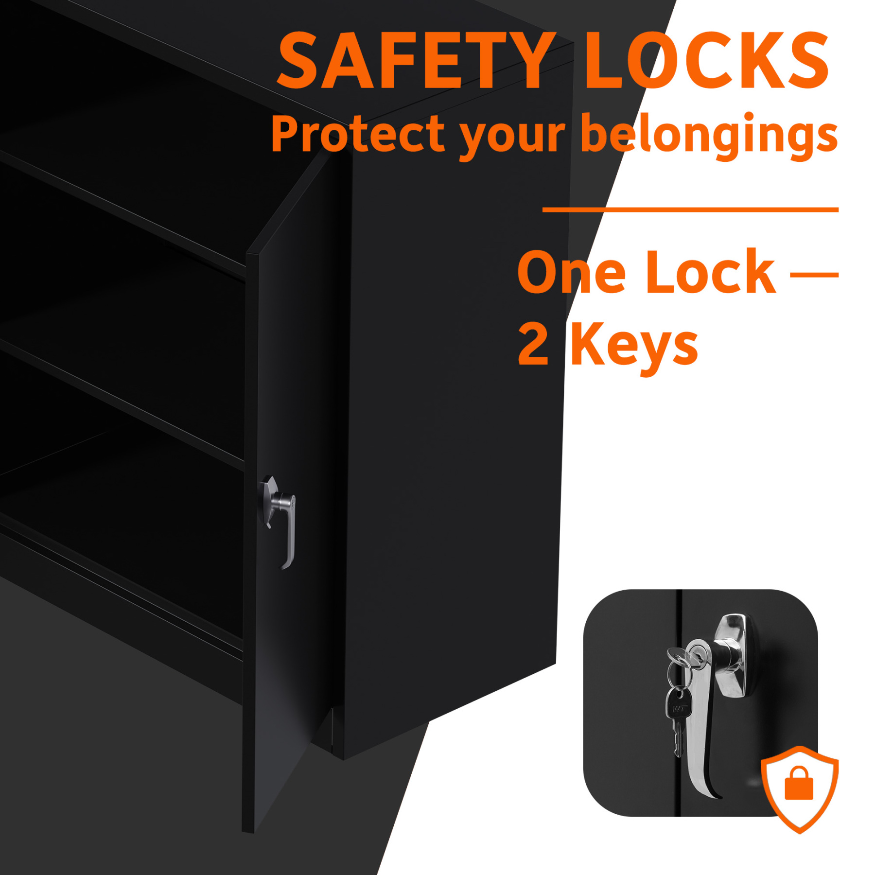 Industrial Lockable Storage Cabinet With Shelves