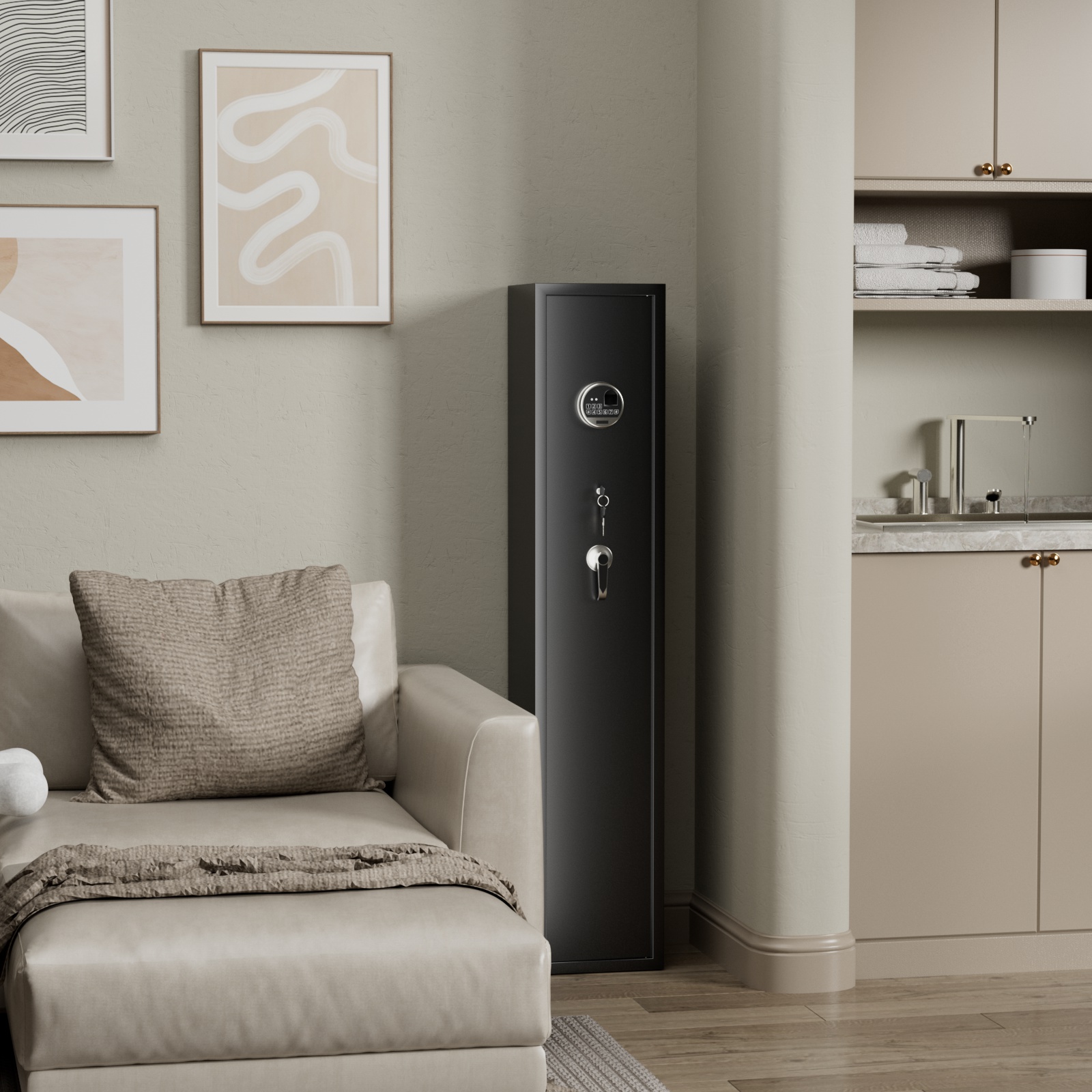 Steel Key Heavy Duty Gun Safe Digital Gun Safe Box Metal Gun Safe