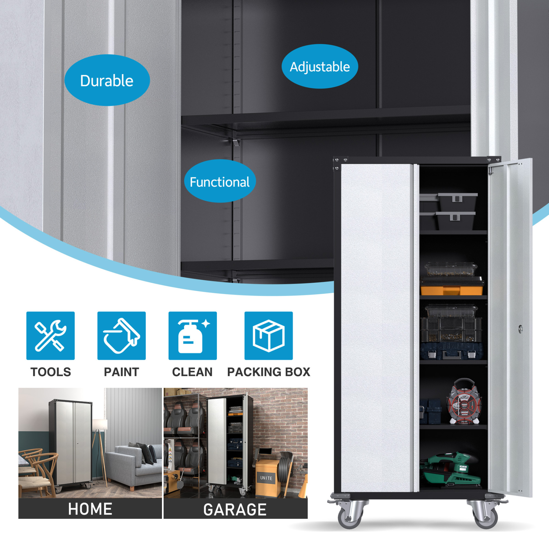 Tool Rolling Metal Garage Cabinet