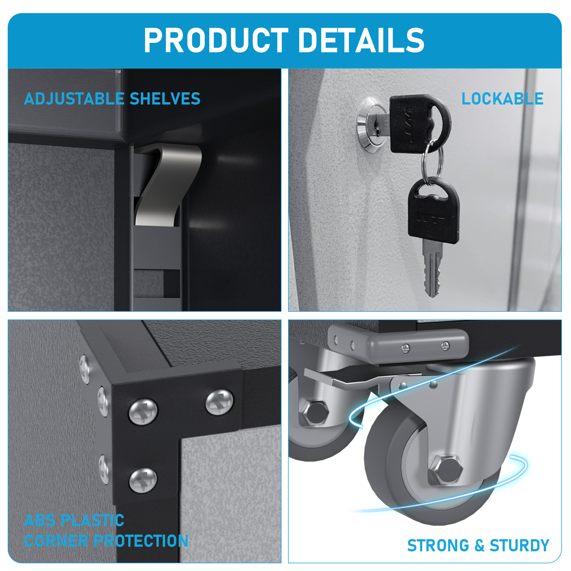 Tool Rolling Metal Garage Cabinet