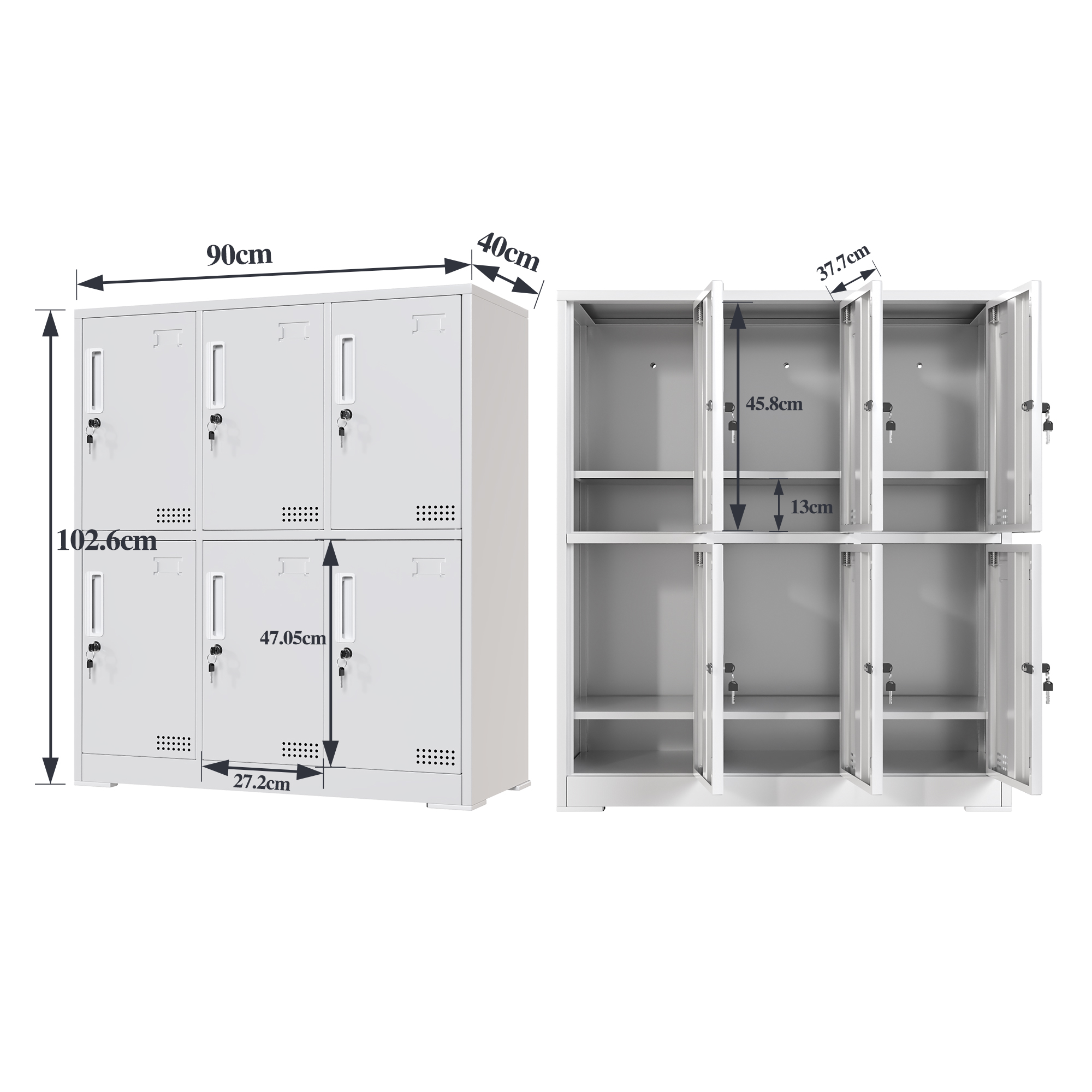 Steel Storage Cabinet Metal Storage Cabinet Storage Locker with Lock Doors for Office School