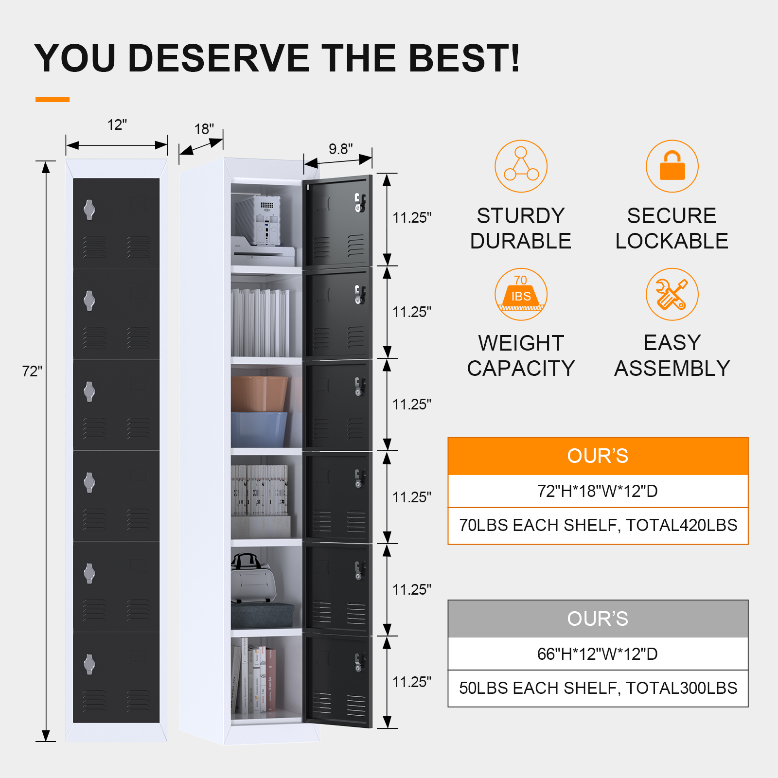 6 Door Metal Locker For Office Storage Locker