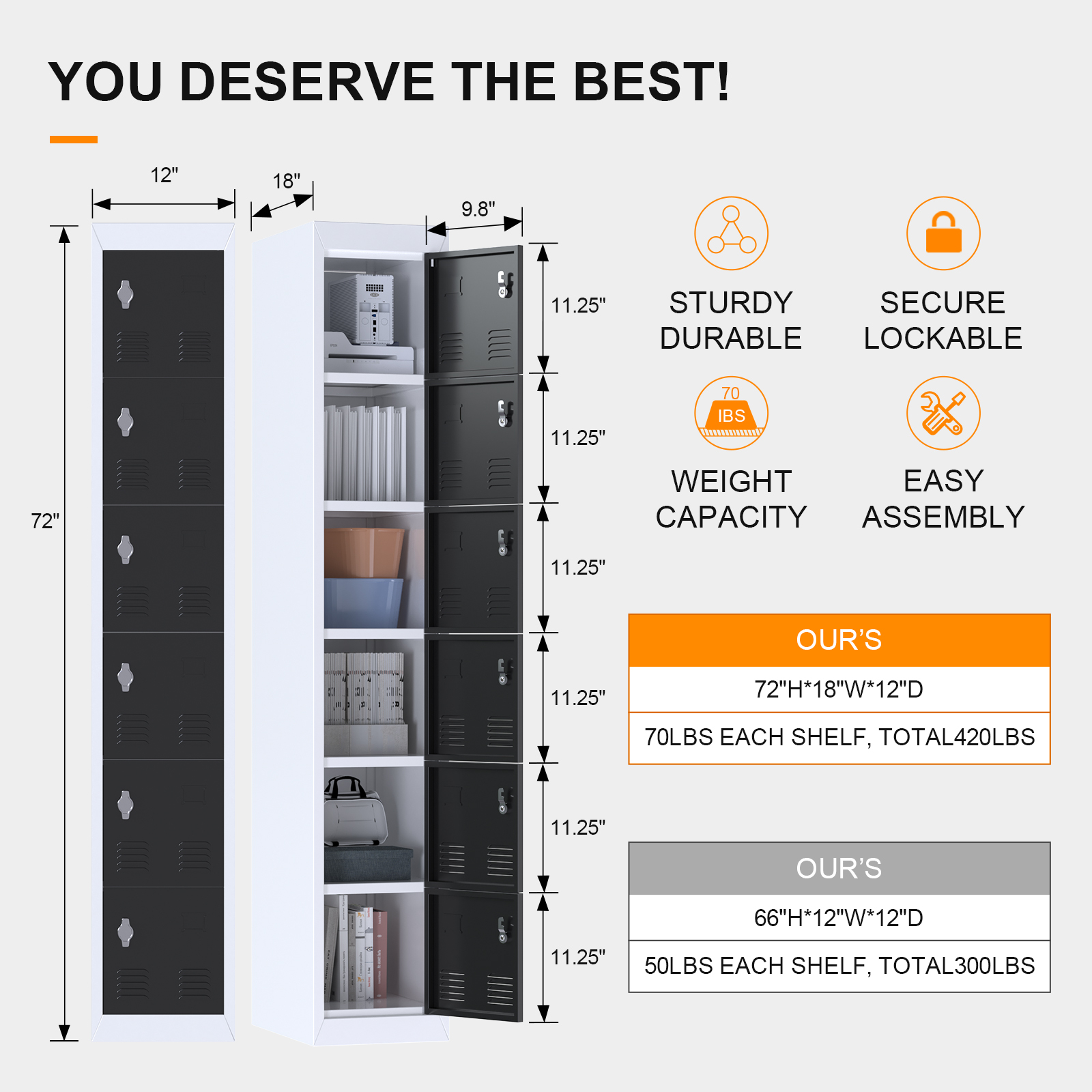 6 Door Metal Locker For Office Storage Locker