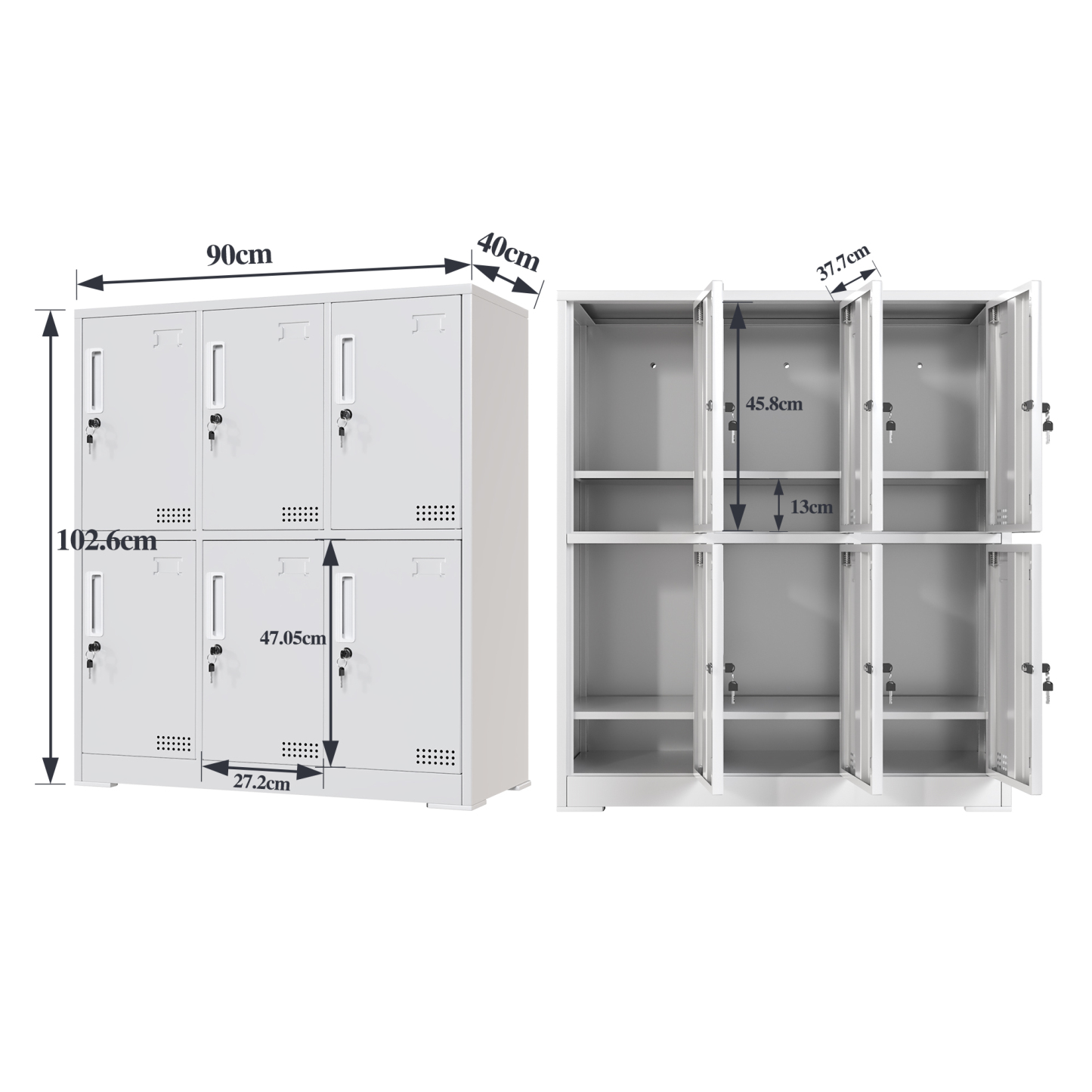 Steel Storage Cabinet Metal Storage Cabinet Storage Locker with Lock Doors for Office School