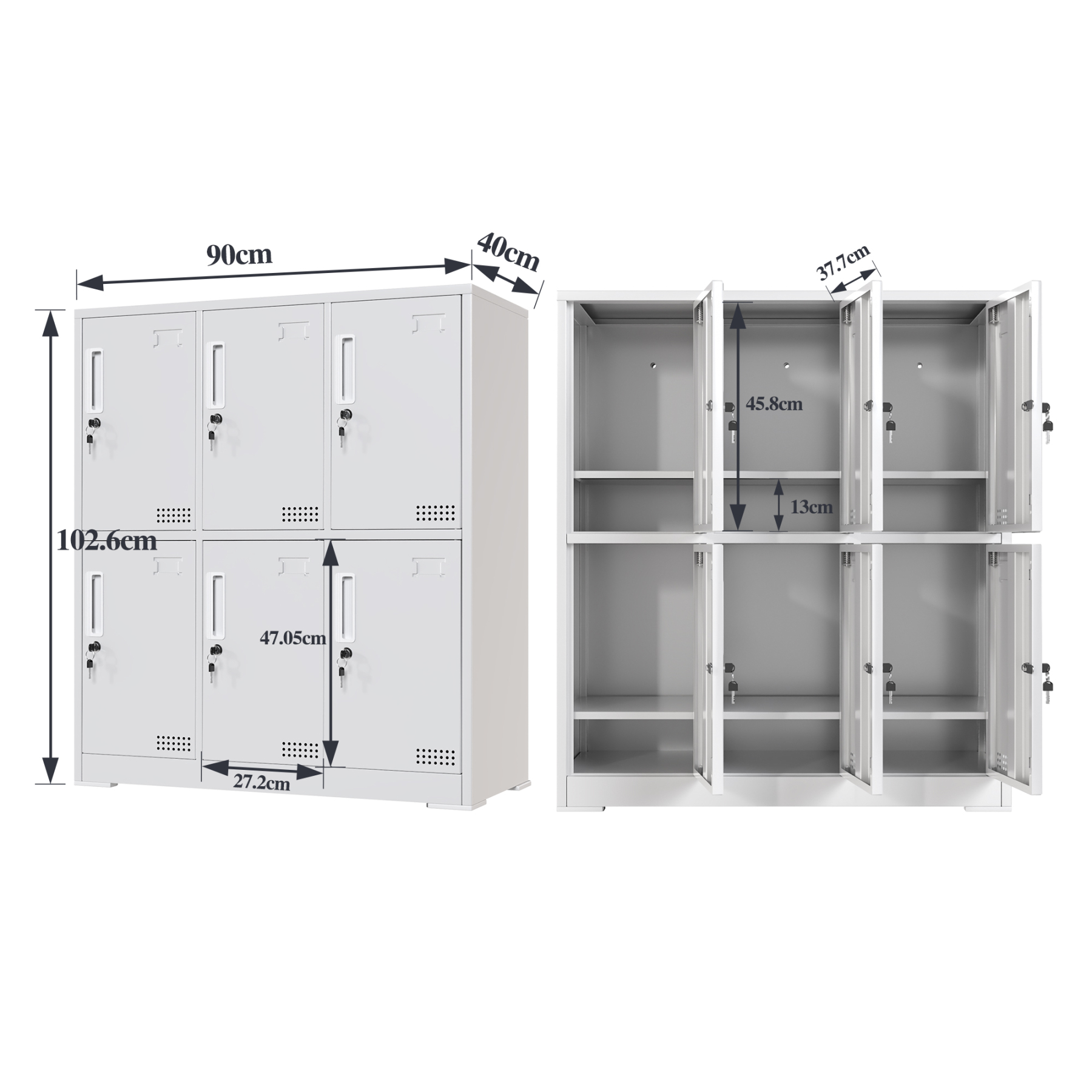 Steel Storage Cabinet Metal Storage Cabinet Storage Locker with Lock Doors for Office School