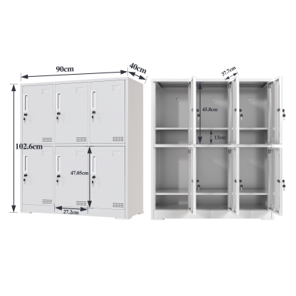 Steel Storage Cabinet Metal Storage Cabinet Storage Locker with Lock Doors for Office School