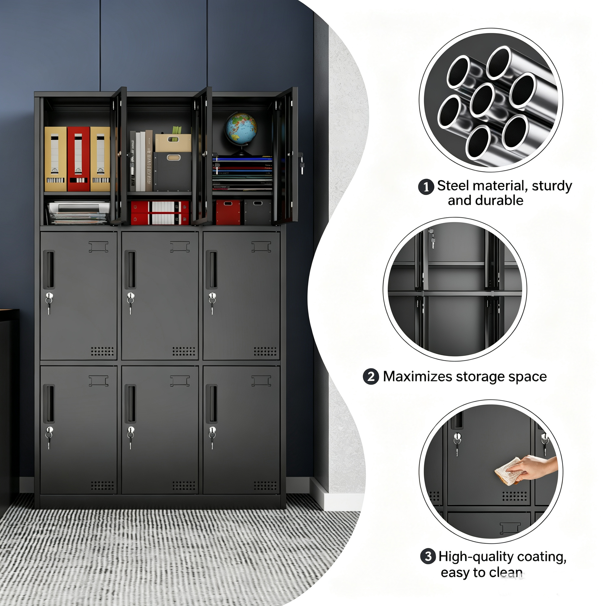 Steel Locker Metal Storage Cabinet Steel Storage Cabinet With Multiple Doors