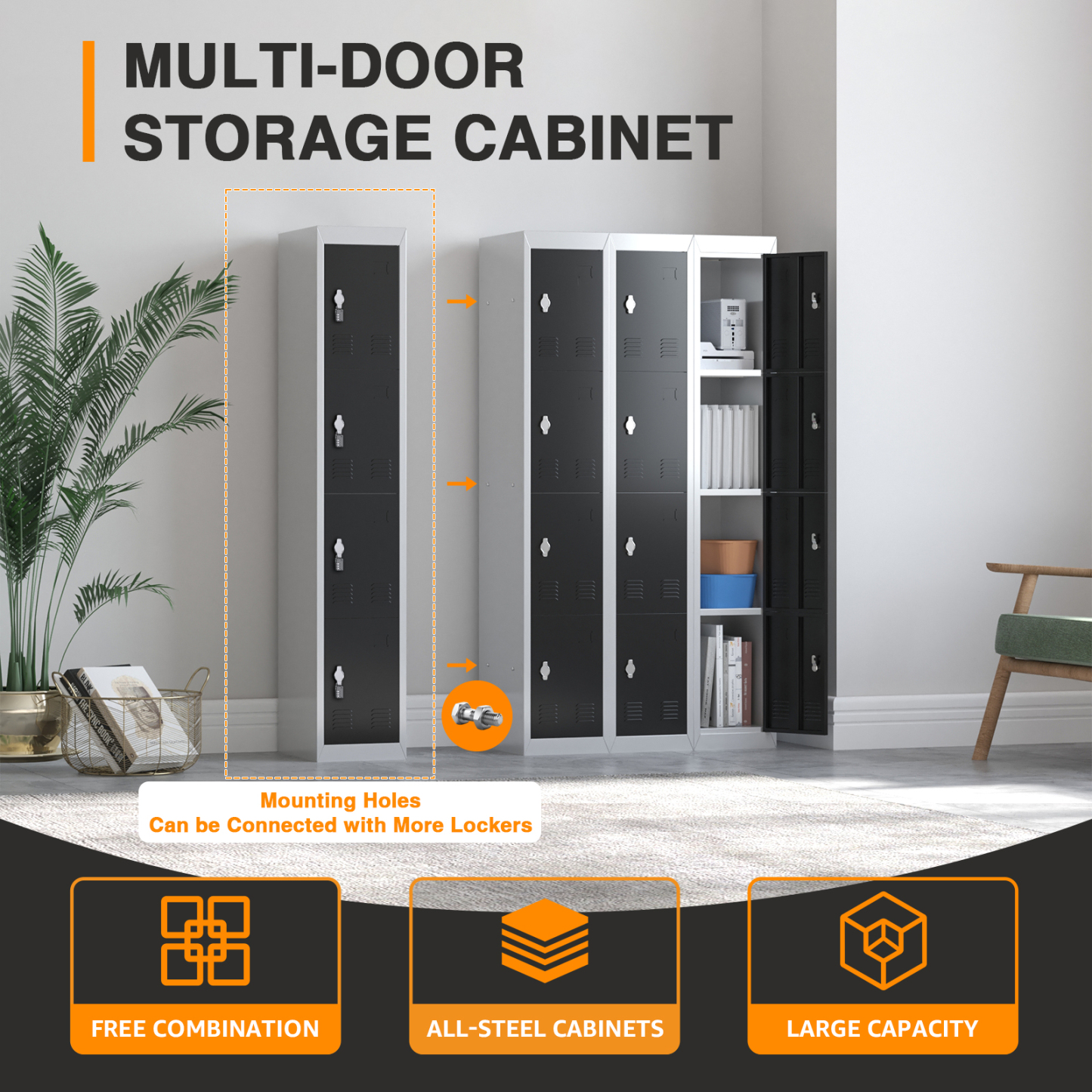 Metal Steel Lockers Knock Down