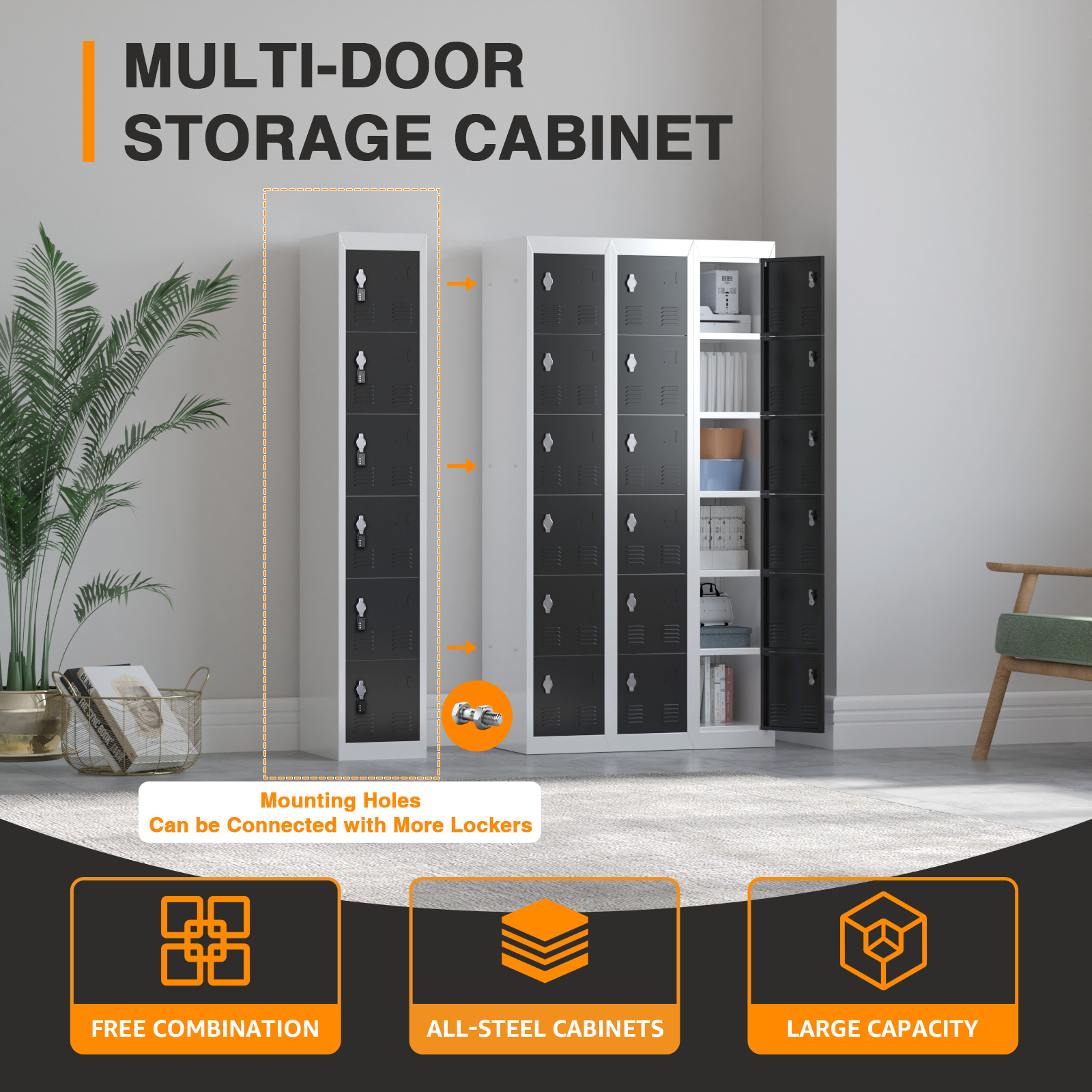 6 Door Metal Locker For Office Storage Locker