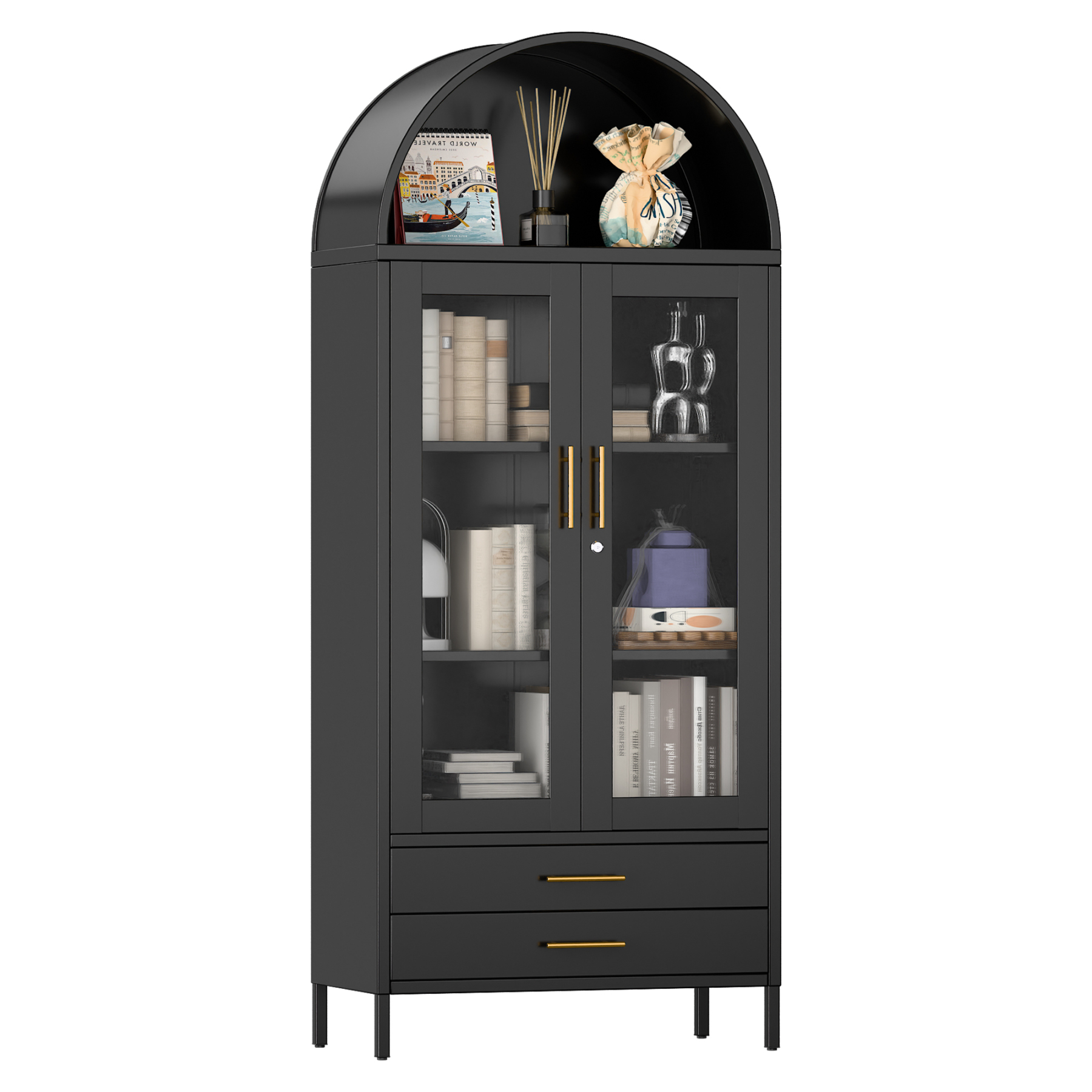 Living Room Display Cabinet Arched Storage Cabinets