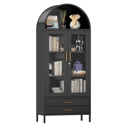 Living Room Display Cabinet Arched Storage Cabinets