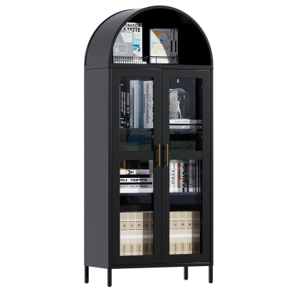 Modern Black Arch Storage Cabinet Display Bookcase Display Bookcase 