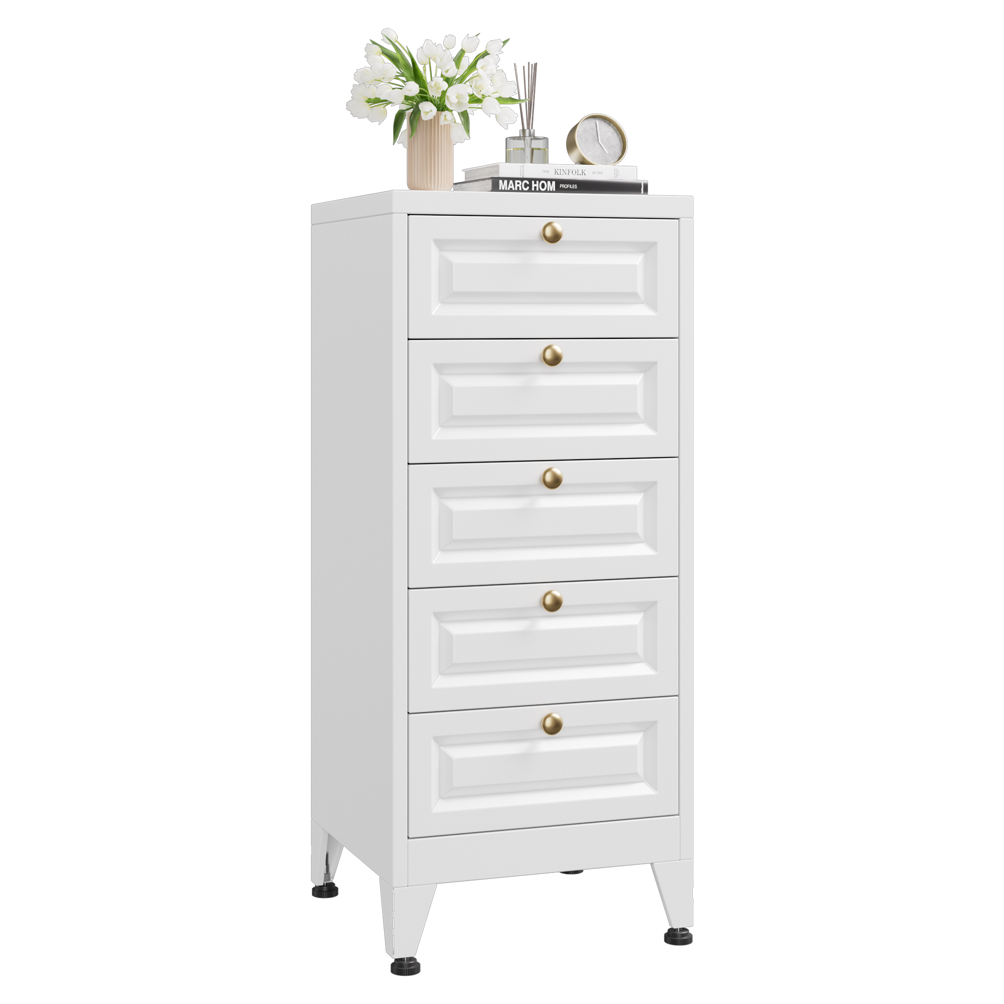 Metal Sideboard Metal Storage Cabinet Steel 5 Drawer Dresser Metal Home Furniture