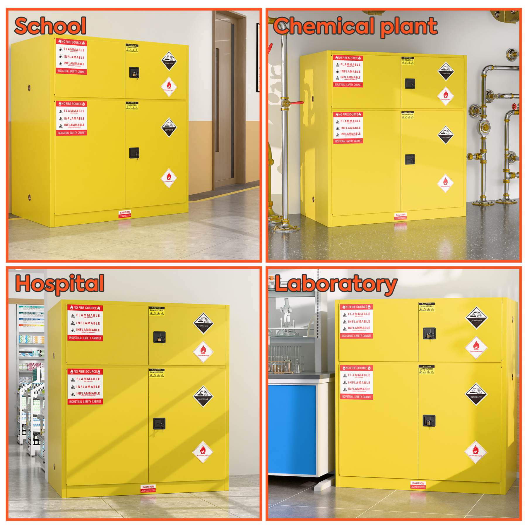 Safety Cabinet Fireproof Anti-Explosion Storage Cabinet Commercial Industrial Laboratory 