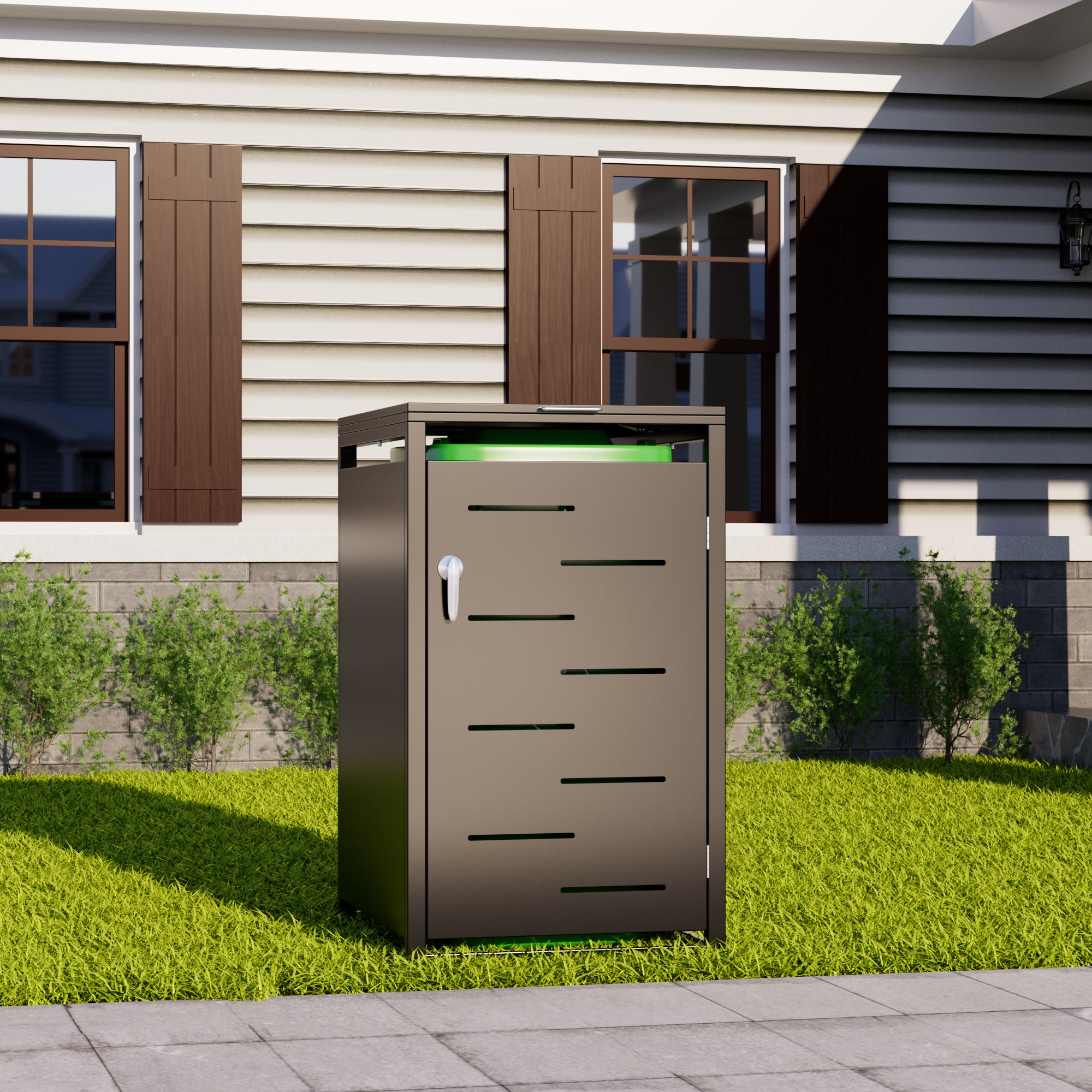 Outdoor Trash Storage Galvanized Steel Garbage Bin Shed