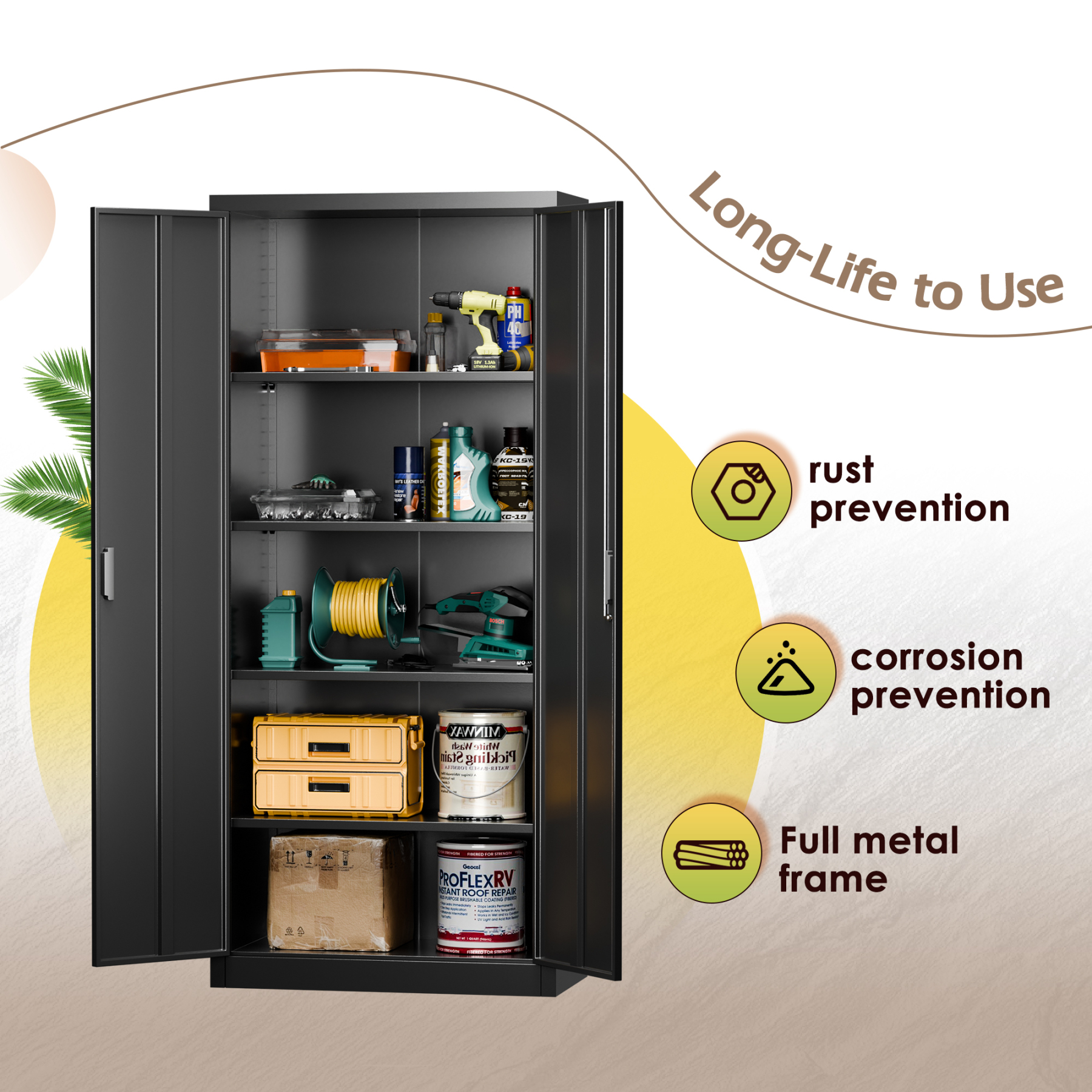 AOBABO Metal Garage Storage Cabinet