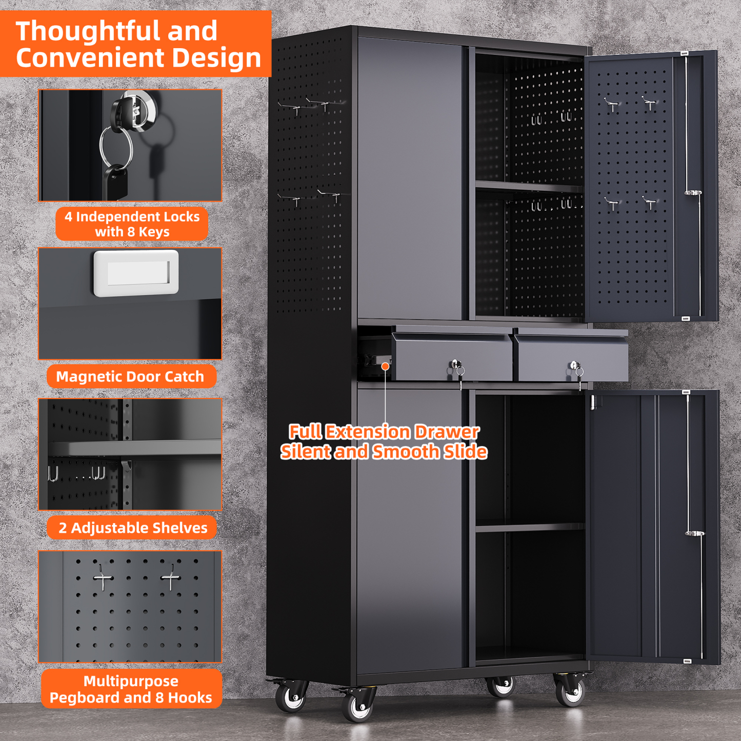 Steel Large Cabinet Storage Tool Cabinets With Drawers 