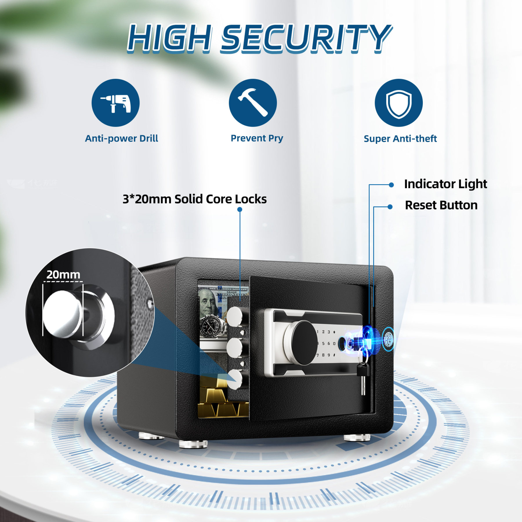 Hotel Safe Box Fireproof Security Safe Box Bedroom Password Safe Box
